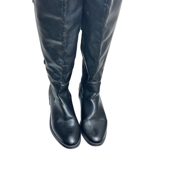 Libby Edelman Over The Knee Black Riding Boot Size 8 Tall Zip Equestrian Style - Picture 6 of 14